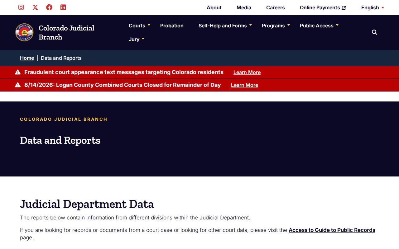 Huerfano County civil court docket Judicial Branch reports